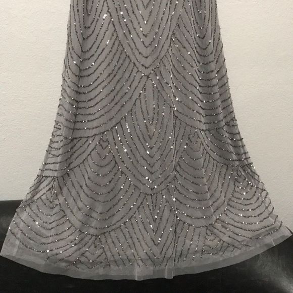 Adrianna Papell Bluson Art Deco Beaded Dress Spark - Picture 3 of 8